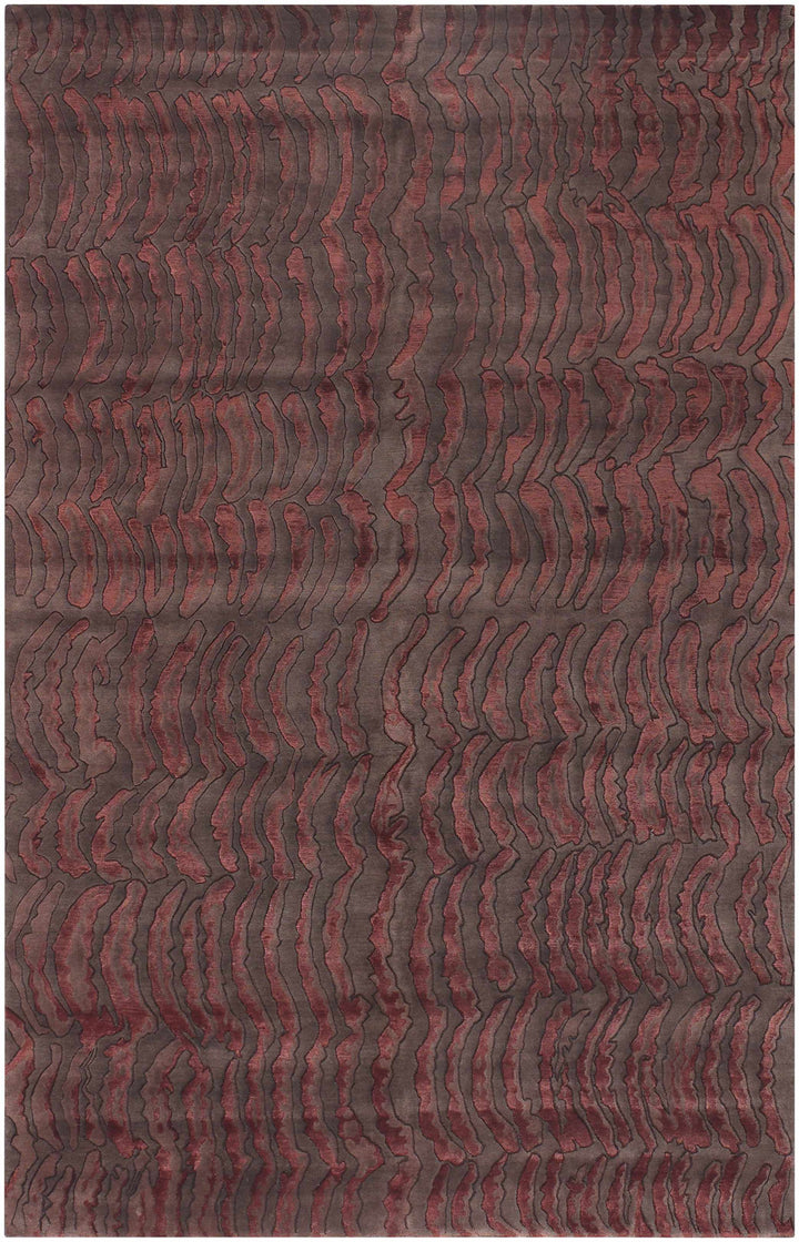 Owanka Contemporary Abstract Brown Hand Knotted Area Carpet