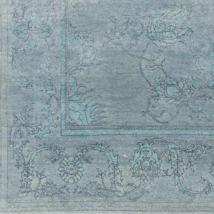 Oxly Blue Traditional Style Hand Knotted Wool Area Rug - The Rug Decor