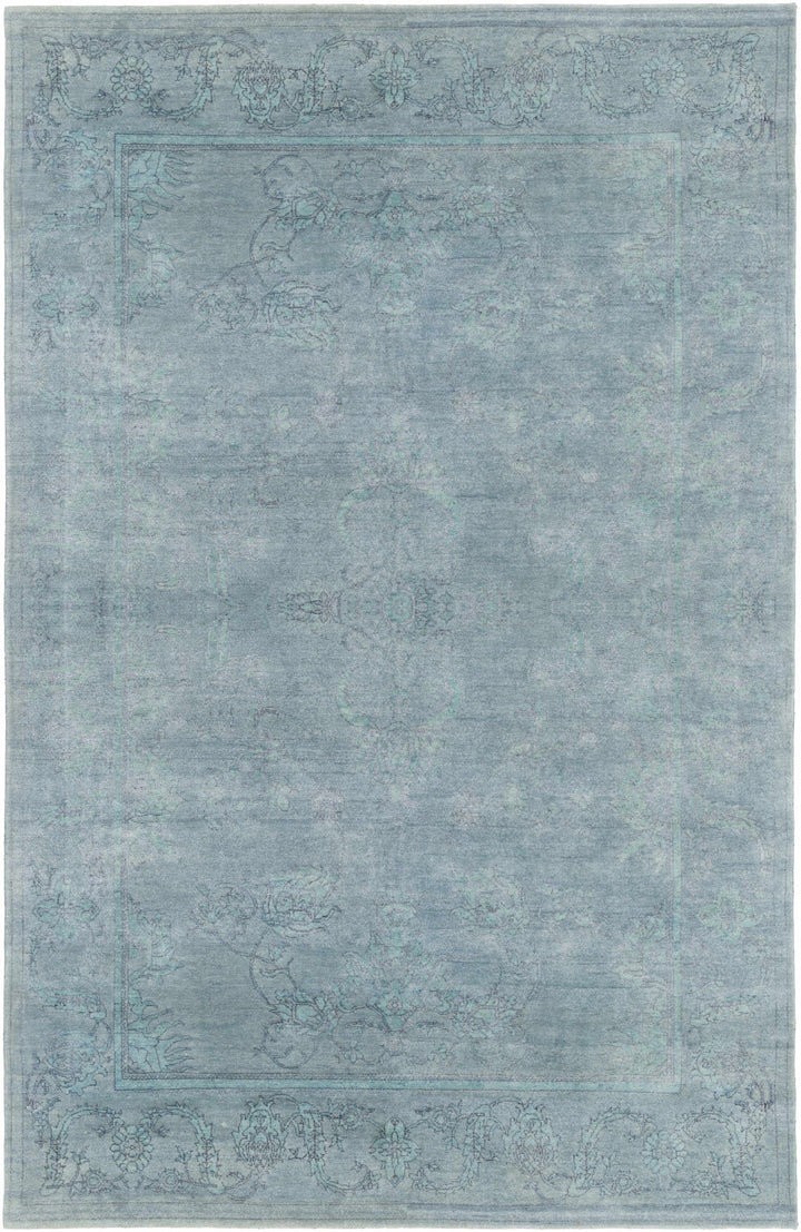 Oxly Blue Traditional Style Hand Knotted Wool Area Rug - The Rug Decor
