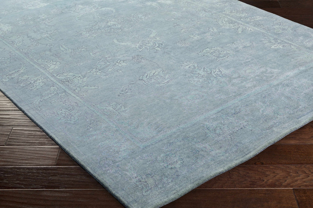Oxly Blue Traditional Style Hand Knotted Wool Area Rug - The Rug Decor