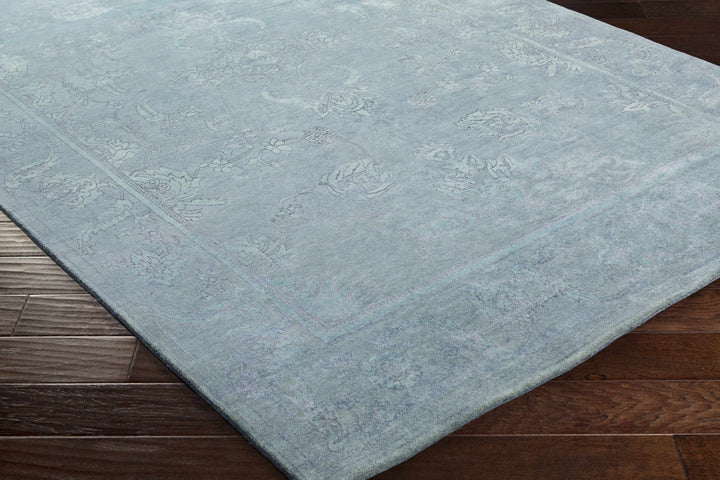 Oxly Blue Traditional Style Hand Knotted Wool Area Rug - The Rug Decor