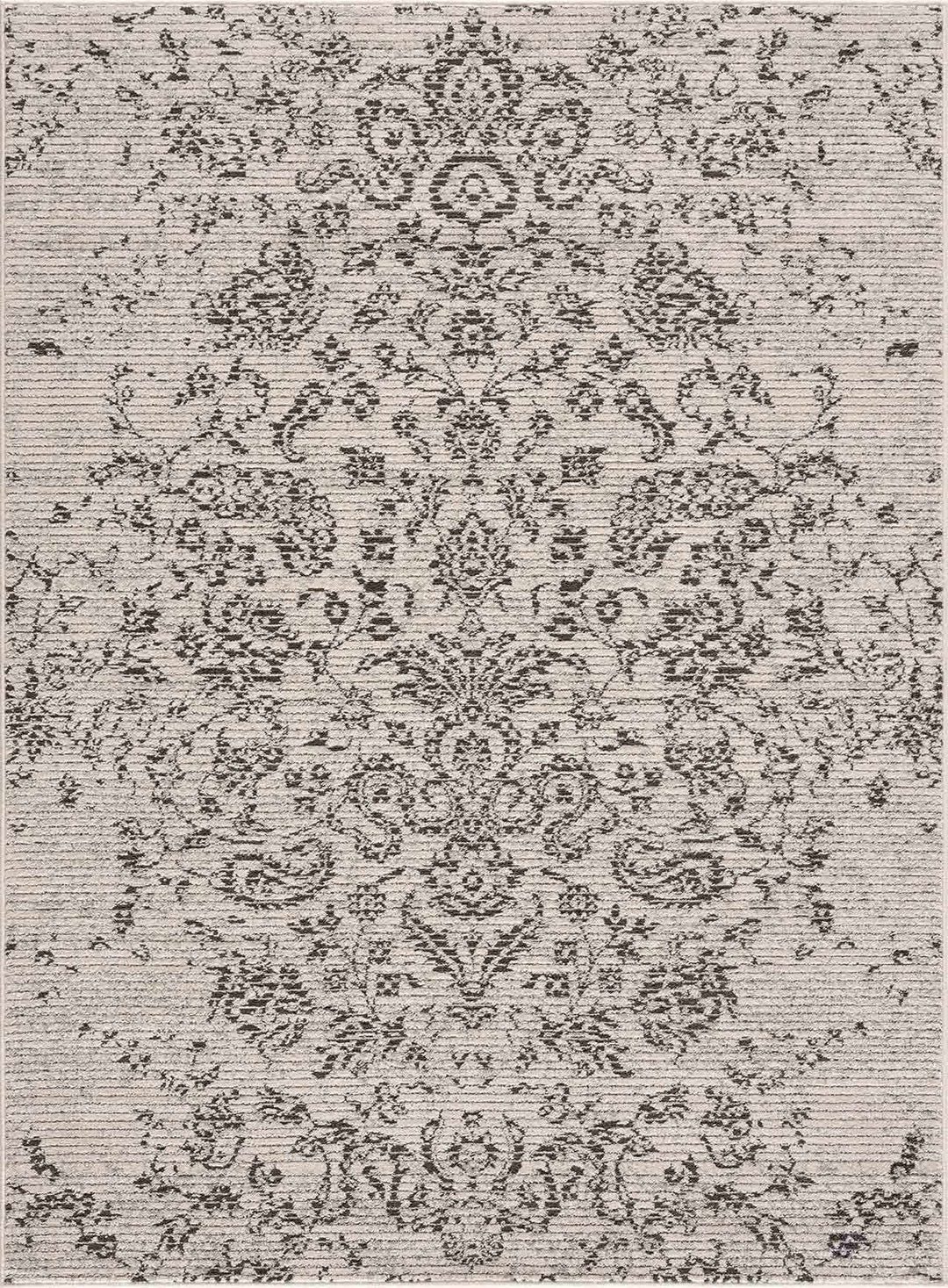 Paicines Traditional Floral Design Ivory And Charcoal Area Rug - The Rug Decor