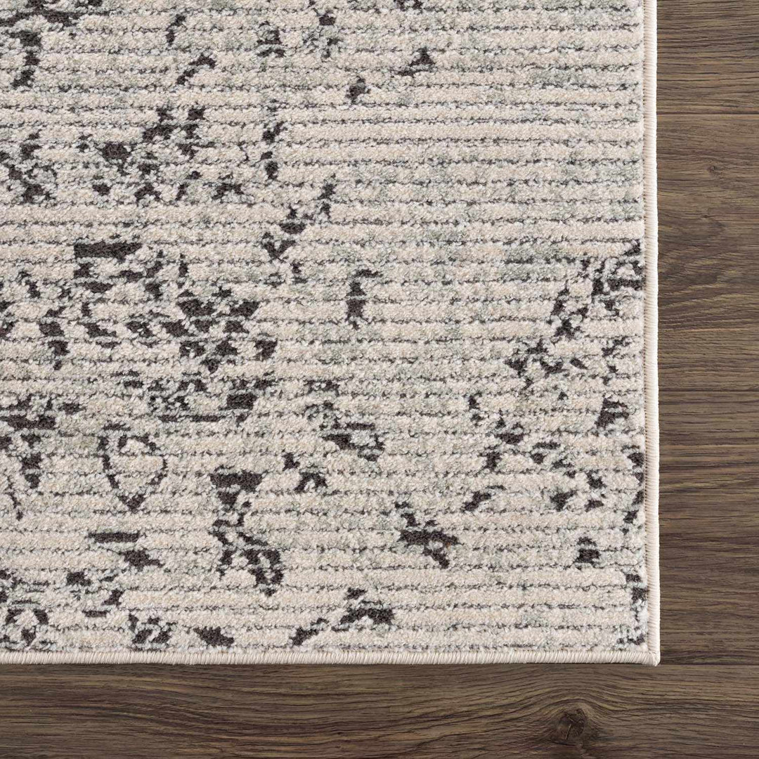 Paicines Traditional Floral Design Ivory And Charcoal Area Rug - The Rug Decor
