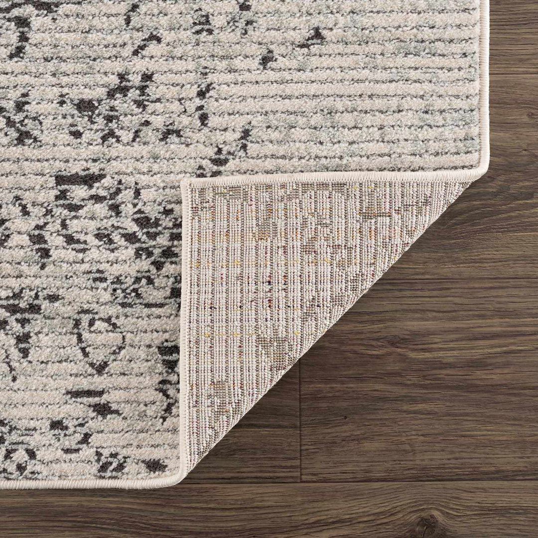 Paicines Traditional Floral Design Ivory And Charcoal Area Rug - The Rug Decor