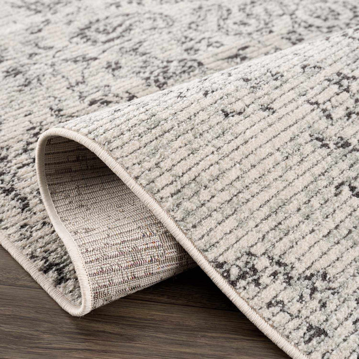 Paicines Traditional Floral Design Ivory And Charcoal Area Rug - The Rug Decor