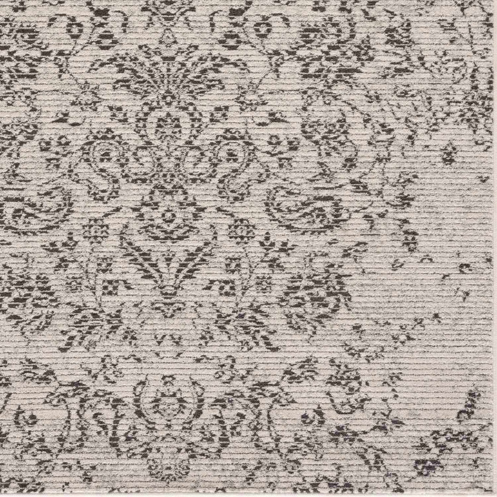 Paicines Traditional Floral Design Ivory And Charcoal Area Rug - The Rug Decor
