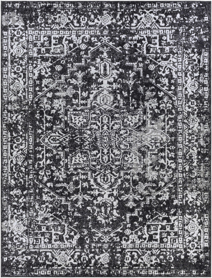 Painswick Traditional Style Black And Ivory Area Rug - The Rug Decor