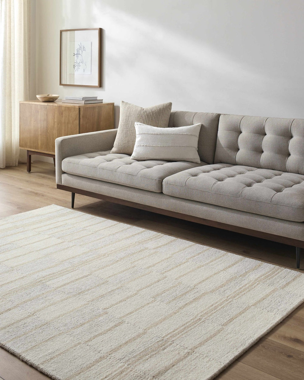 Paiva Modern Style Beige Hand Tufted Wool Area Rug - The Rug Decor