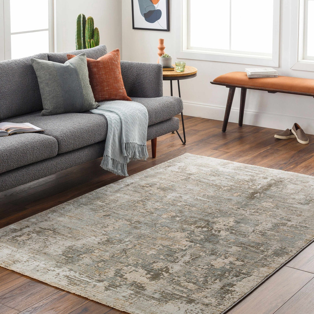 Palanit Modern Abstract Design Gray And Beige Area Rug - The Rug Decor