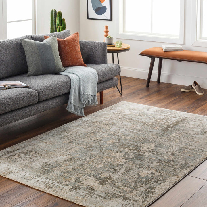 Palanit Modern Abstract Design Gray And Beige Area Rug - The Rug Decor