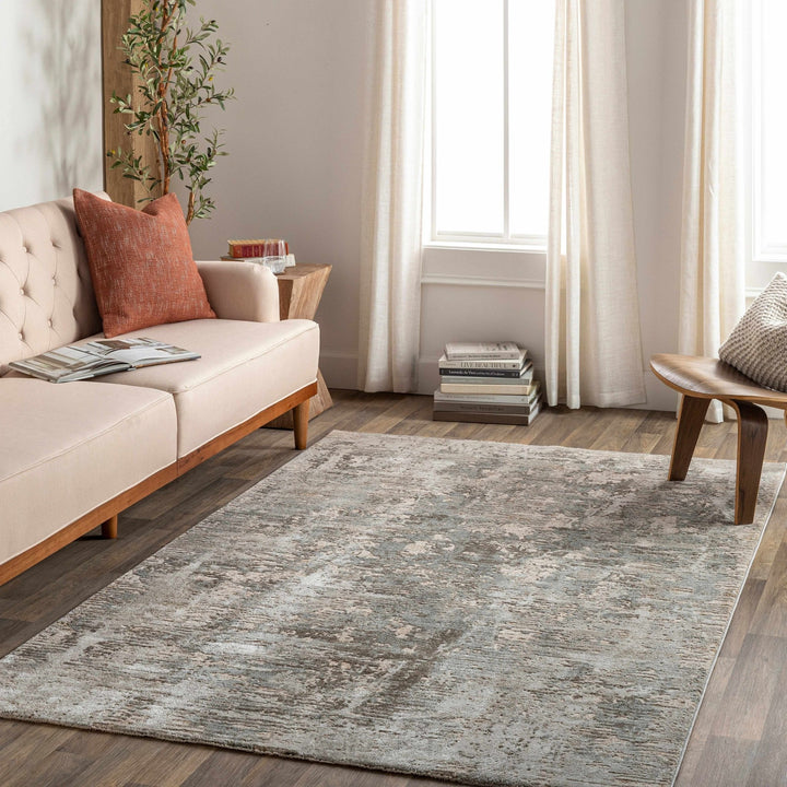 Palanit Modern Abstract Design Gray And Beige Area Rug - The Rug Decor