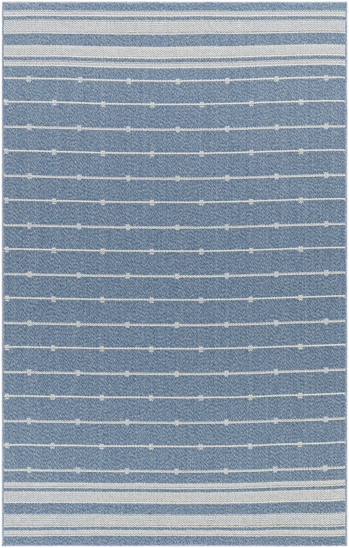 Palma Modern Stripe Pattern Blue Outdoor Area Rug - The Rug Decor