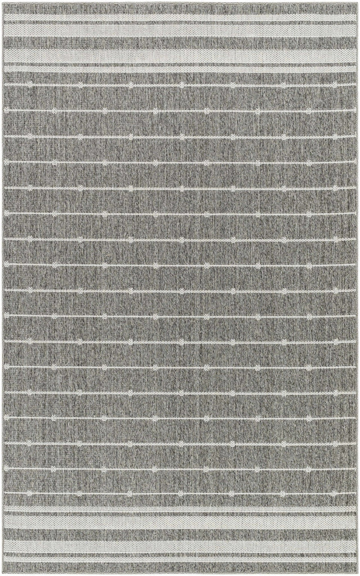 Palma Modern Stripe Pattern Ivory And Gray Outdoor Area Rug - The Rug Decor