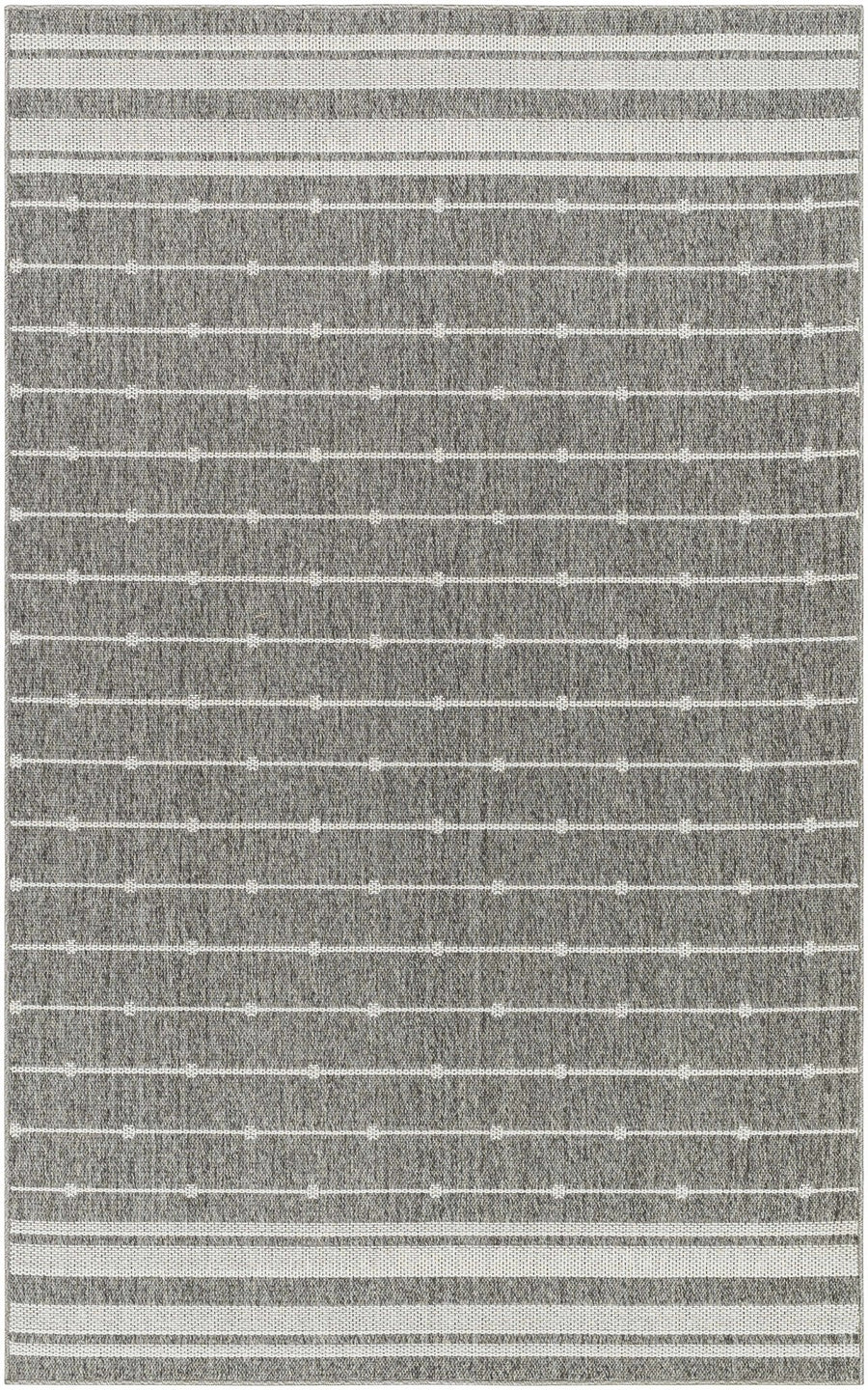 Palma Modern Stripe Pattern Ivory And Gray Outdoor Area Rug - The Rug Decor