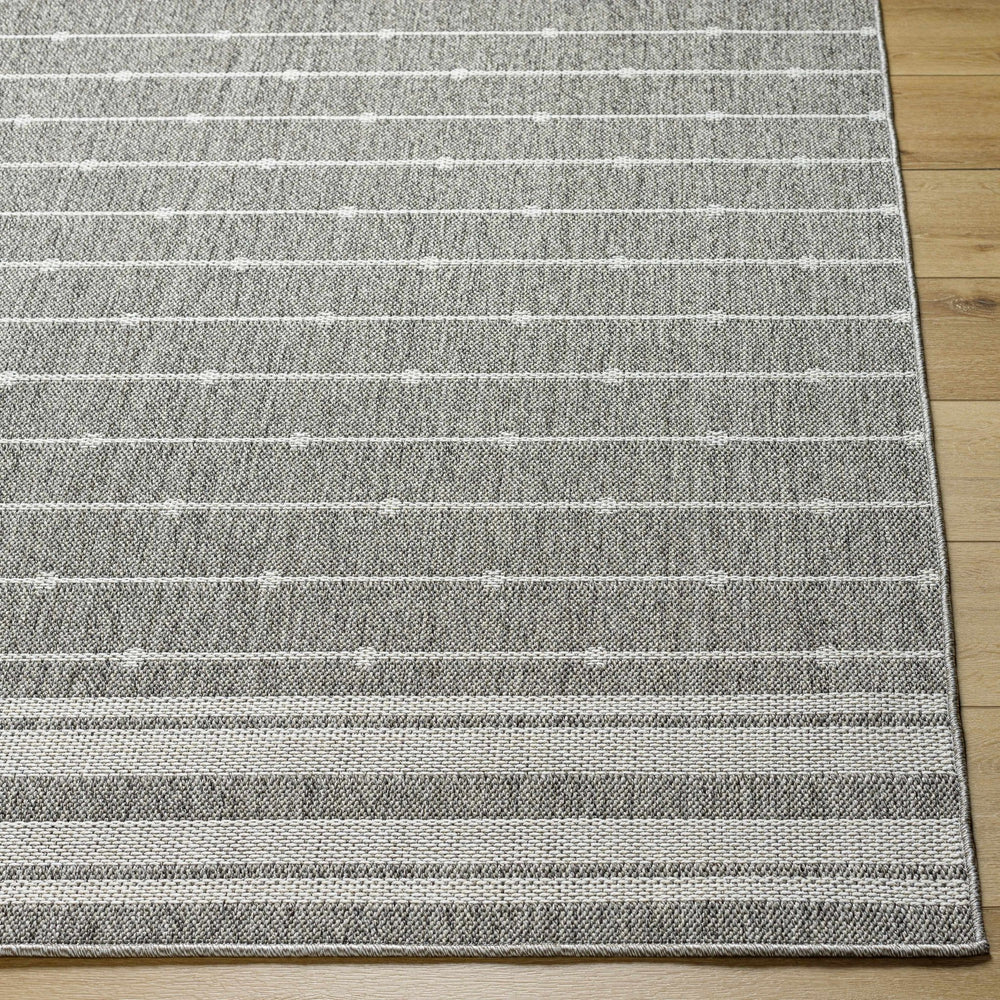 Palma Modern Stripe Pattern Ivory And Gray Outdoor Area Rug - The Rug Decor