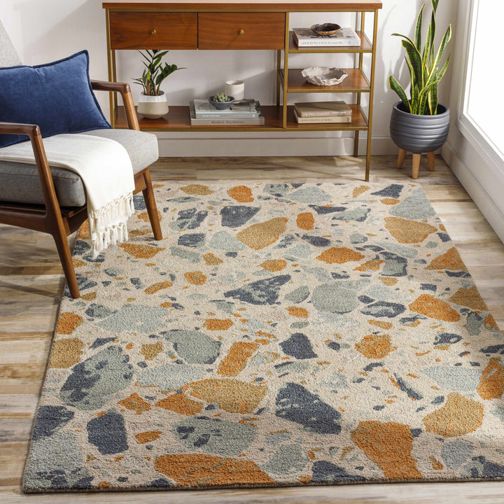 Panabingan Contemporary Style Beige And Mustard Hand Tufted Area Rug - The Rug Decor
