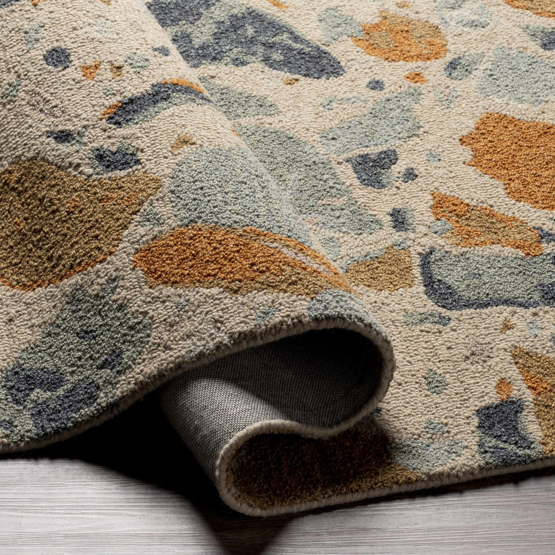 Panabingan Contemporary Style Beige And Mustard Hand Tufted Area Rug - The Rug Decor