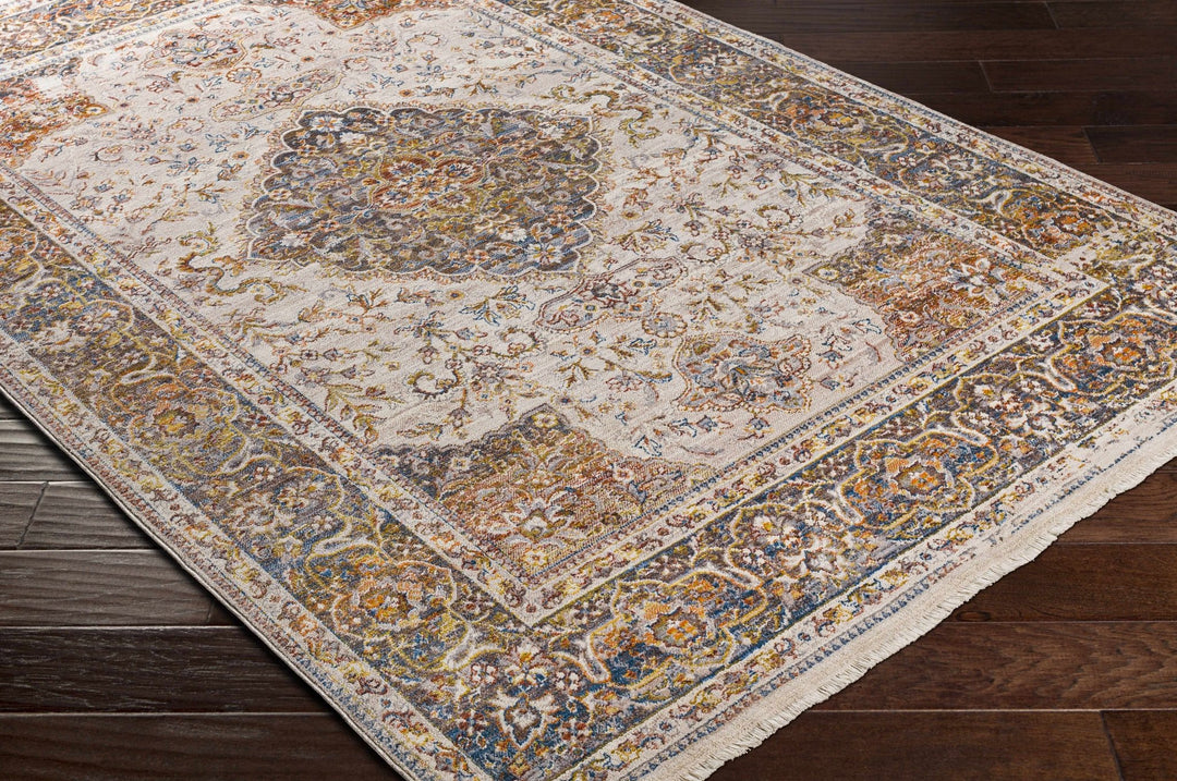 Panglao Traditional Style Ivory And Mustard Area Rug - The Rug Decor