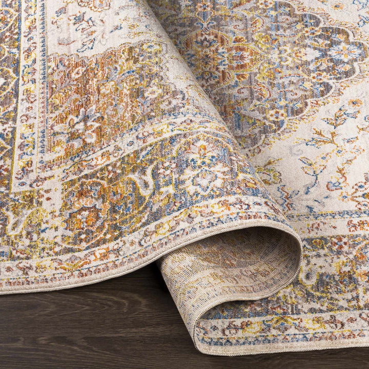 Panglao Traditional Style Ivory And Mustard Area Rug - The Rug Decor