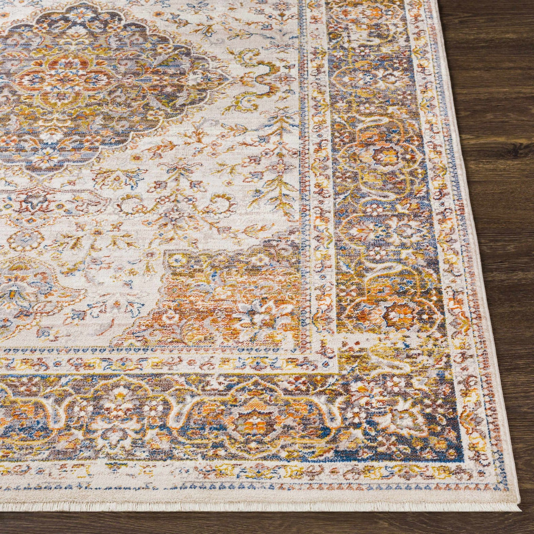 Panglao Traditional Style Ivory And Mustard Area Rug - The Rug Decor