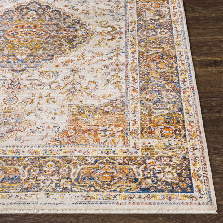Panglao Traditional Style Ivory And Mustard Area Rug - The Rug Decor