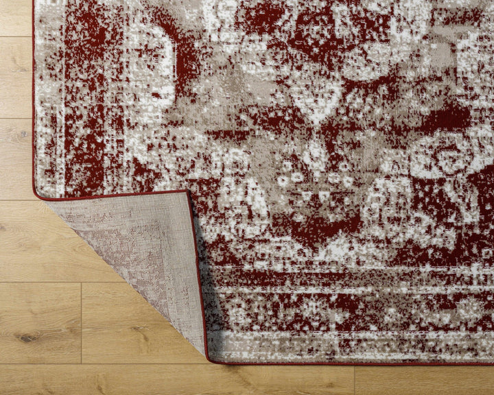 Pansy Maroon And Ivory Traditional Style Area Rug - The Rug Decor
