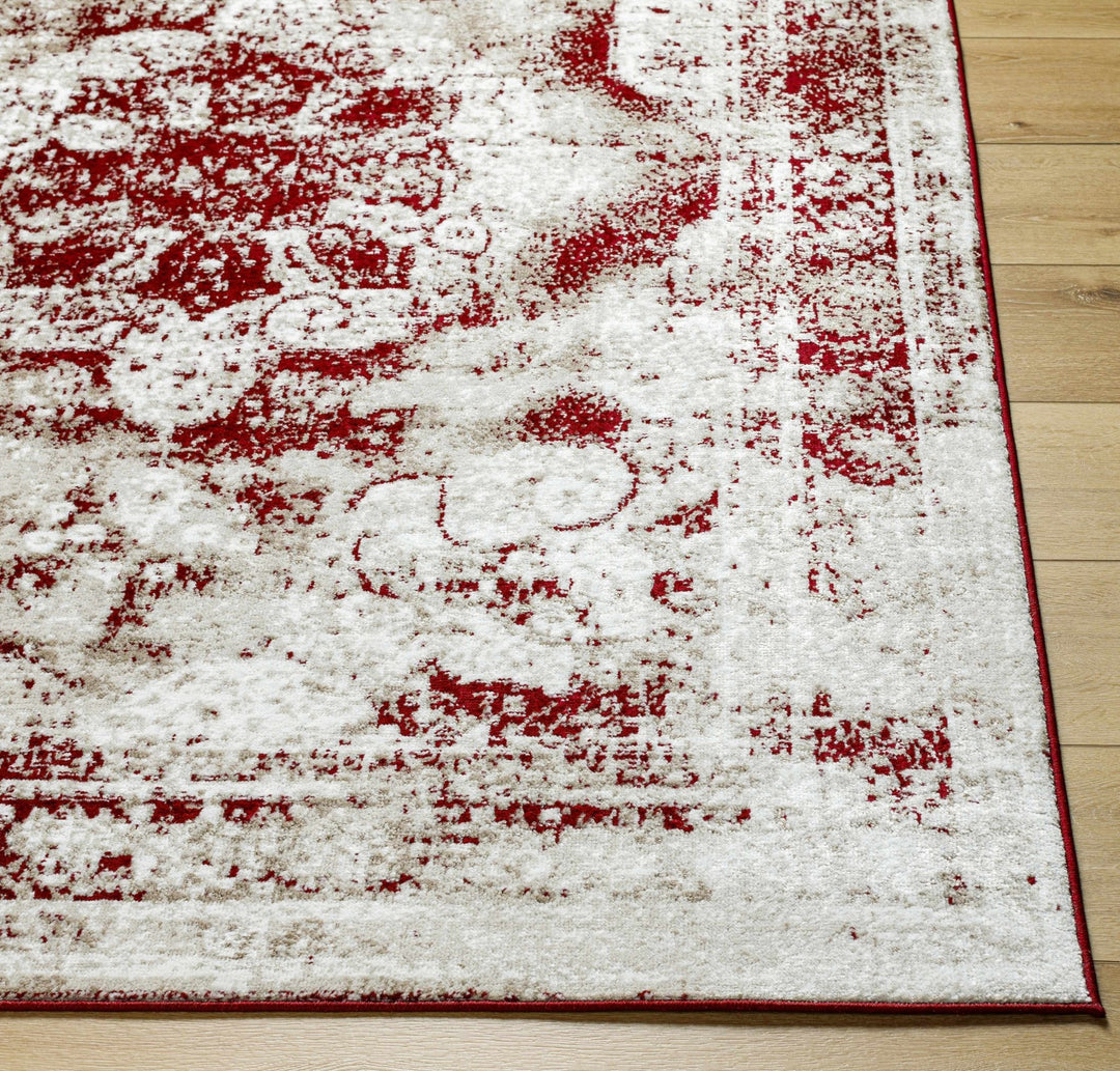 Pansy Maroon And Ivory Traditional Style Area Rug - The Rug Decor
