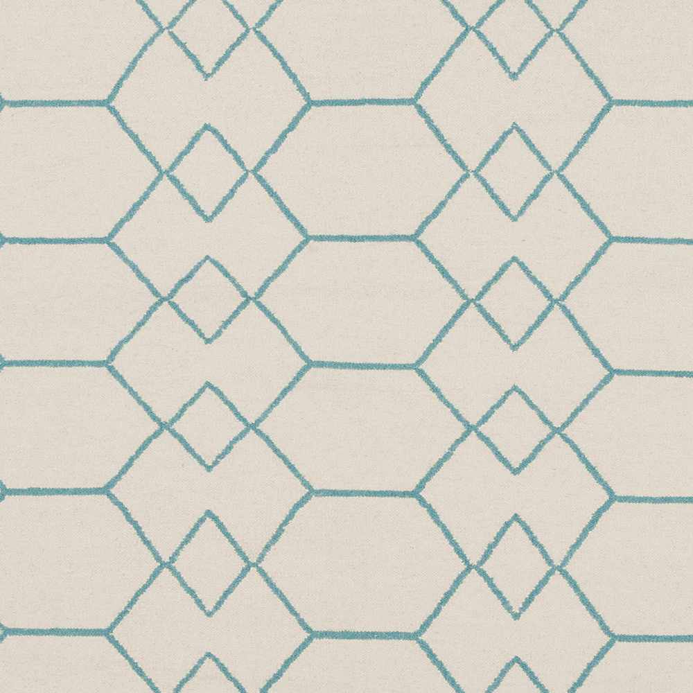 Paonia Modern Geometrical Ivory And Blue Area Rug - The Rug Decor