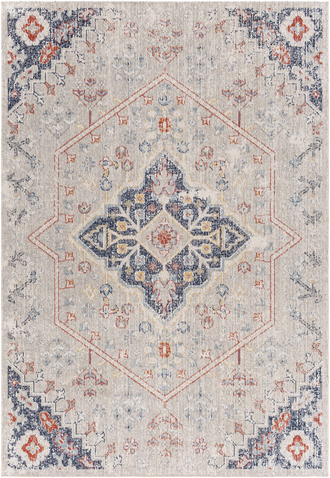 Papineauville Traditional Style Gray And Blue Outdoor Area Rug