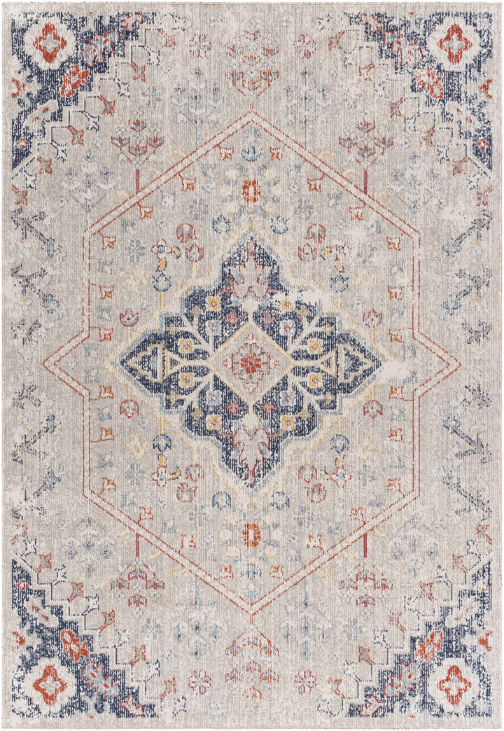 Papineauville Traditional Style Gray And Blue Outdoor Area Rug