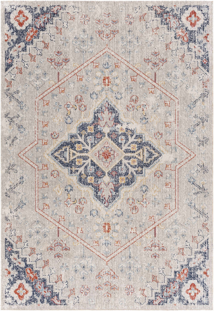Papineauville Traditional Style Gray And Blue Outdoor Area Rug - The Rug Decor