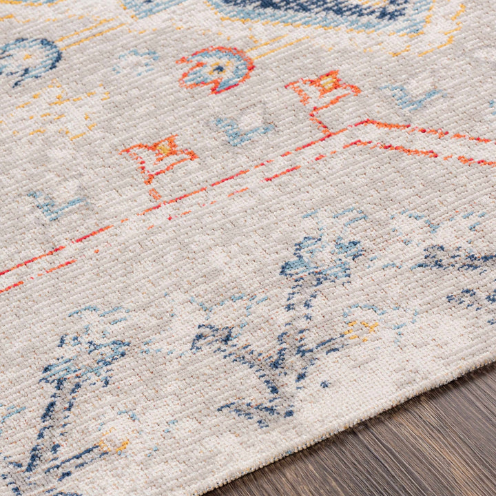 Papineauville Traditional Style Gray And Blue Outdoor Area Rug - The Rug Decor