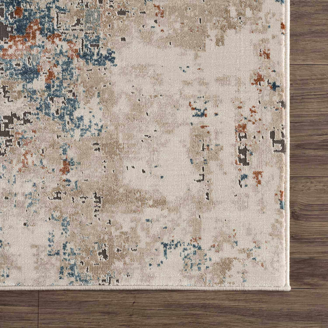 Parkfield Modern Abstract Design Beige And Blue Area Rug - The Rug Decor