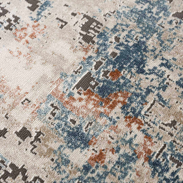 Parkfield Modern Abstract Design Beige And Blue Area Rug - The Rug Decor