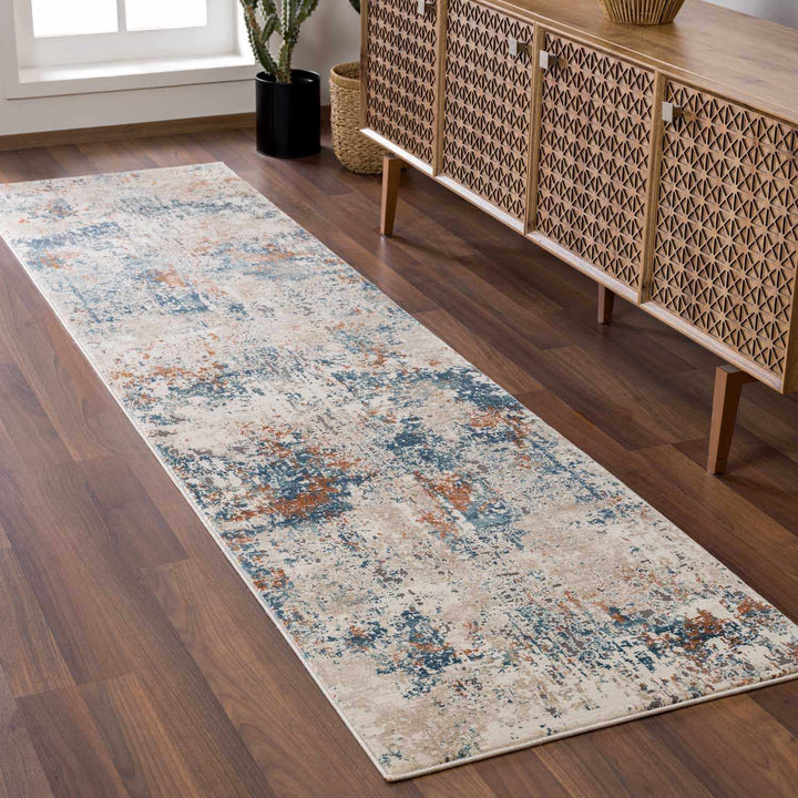 Parkfield Modern Abstract Design Beige And Blue Area Rug - The Rug Decor