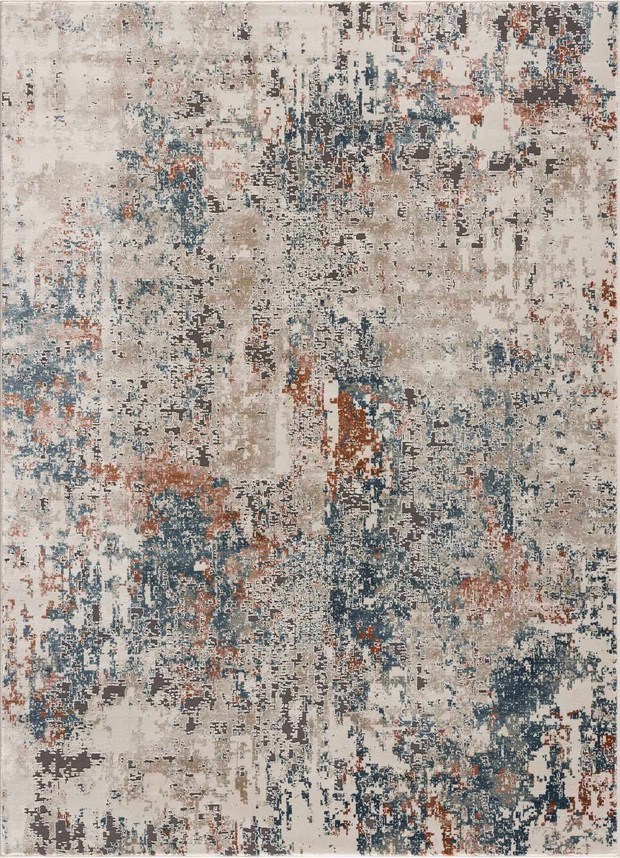 Parkfield Modern Abstract Design Beige And Blue Area Rug - The Rug Decor