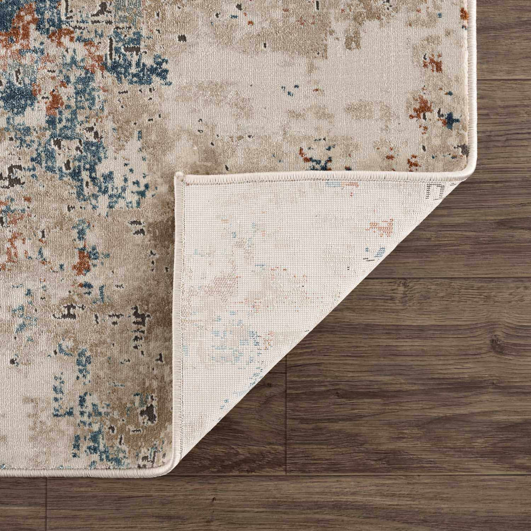 Parkfield Modern Abstract Design Beige And Blue Area Rug - The Rug Decor