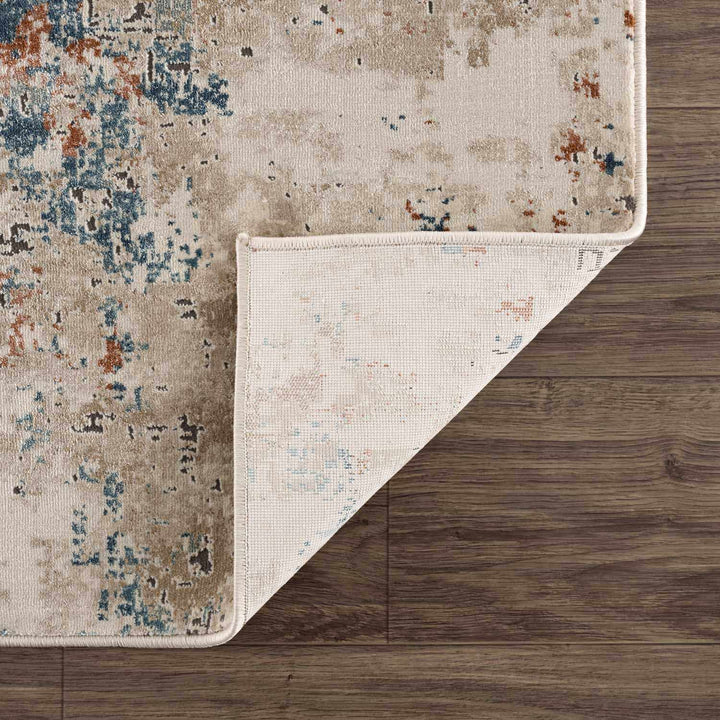 Parkfield Modern Abstract Design Beige And Blue Area Rug - The Rug Decor