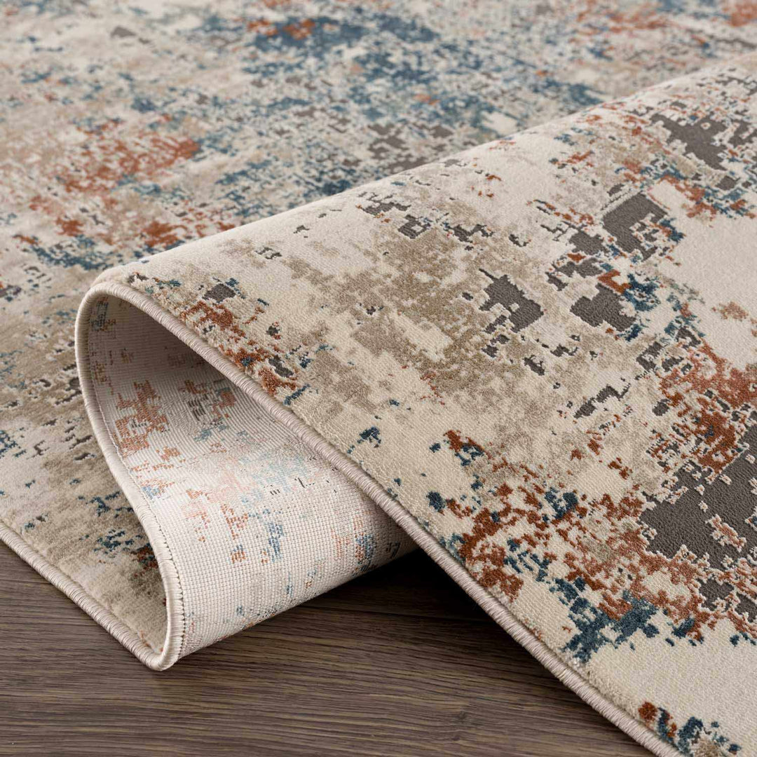 Parkfield Modern Abstract Design Beige And Blue Area Rug - The Rug Decor