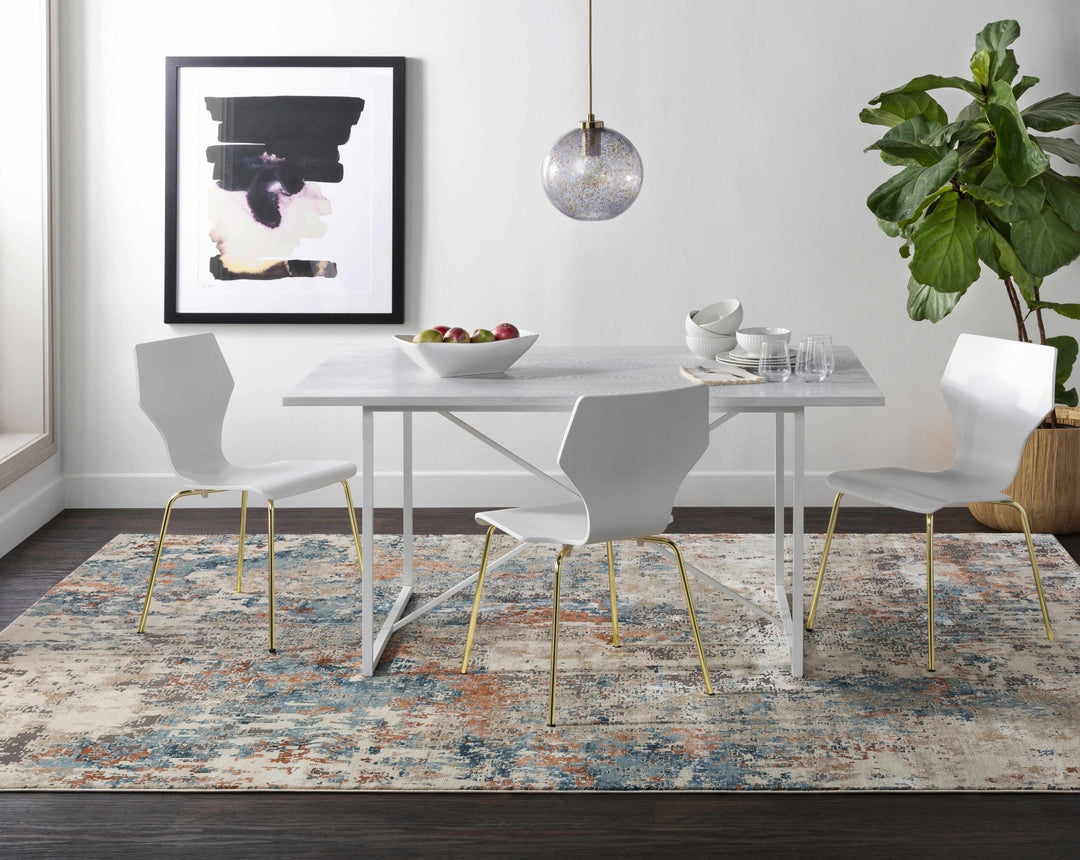 Parkfield Modern Abstract Design Beige And Blue Area Rug - The Rug Decor
