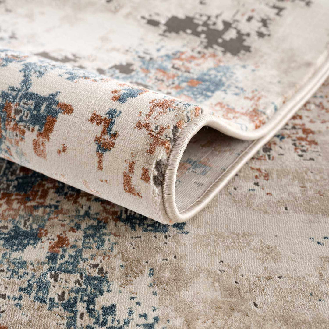 Parkfield Modern Abstract Design Beige And Blue Area Rug - The Rug Decor