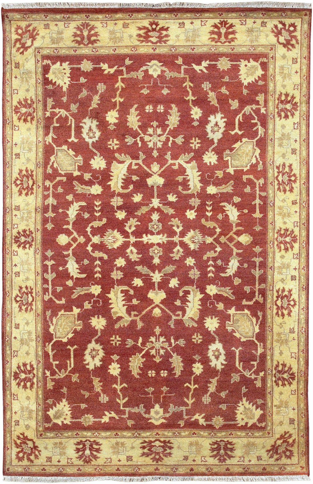 Parkhill Traditional Style Olive & Rust Hand Knotted Wool Rug - The Rug Decor