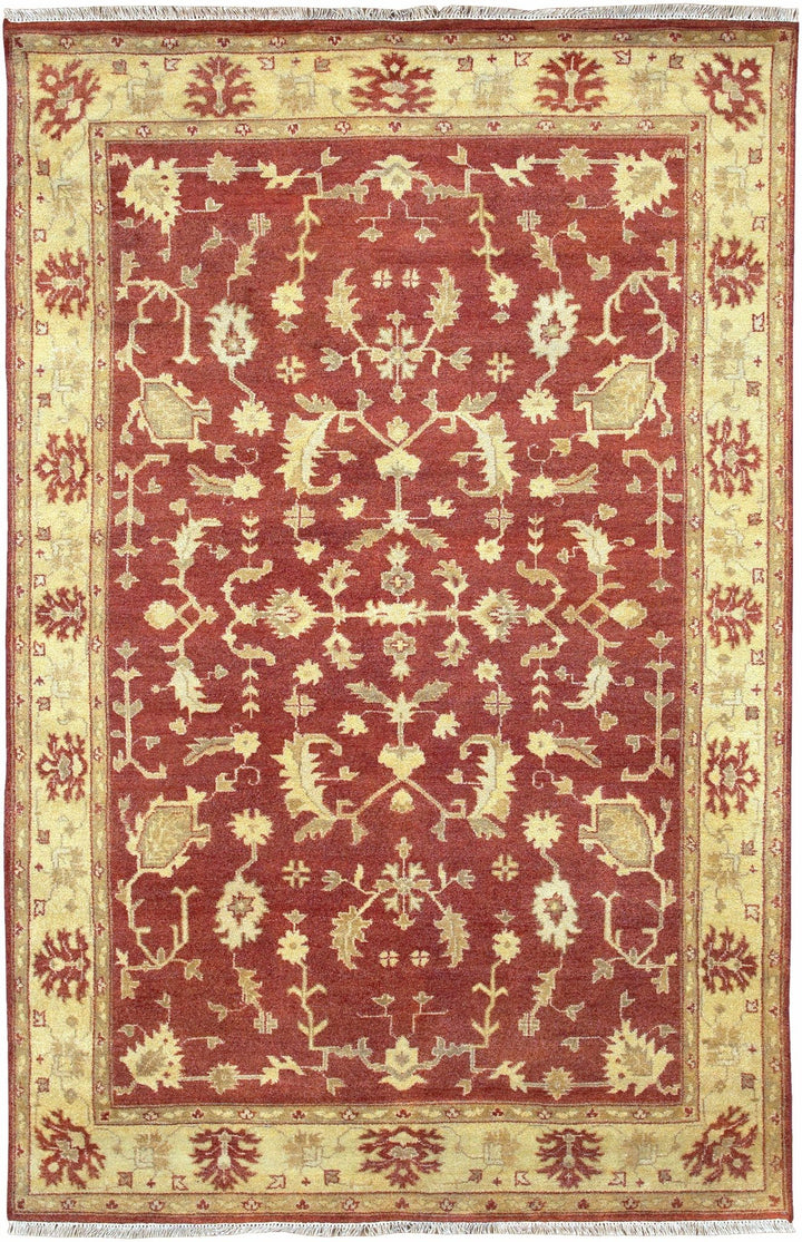 Parkhill Traditional Style Olive & Rust Hand Knotted Wool Rug - The Rug Decor