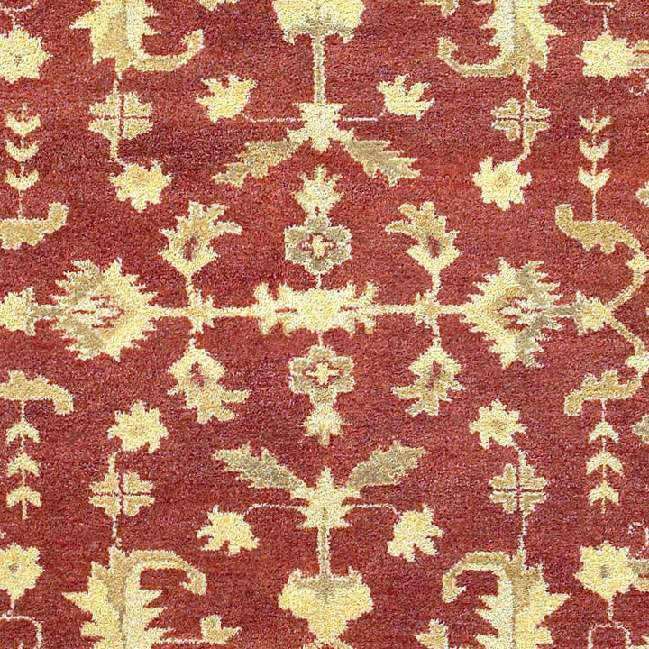 Parkhill Traditional Style Olive & Rust Hand Knotted Wool Rug - The Rug Decor