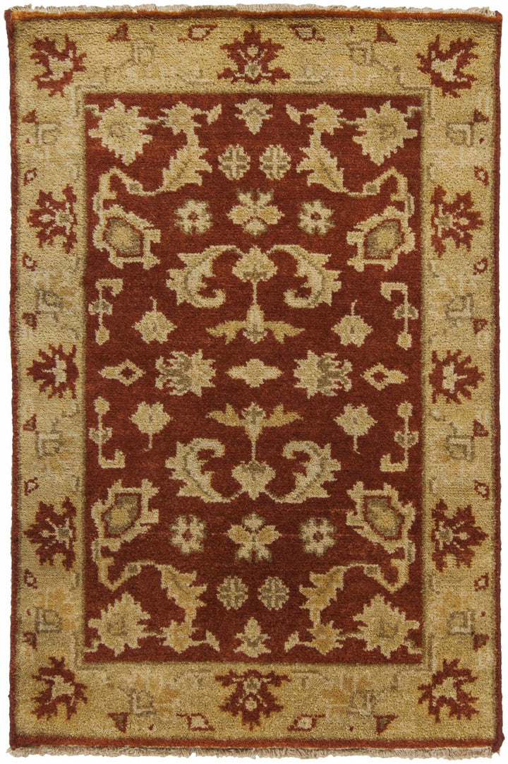 Parkhill Traditional Style Olive & Rust Hand Knotted Wool Rug - The Rug Decor