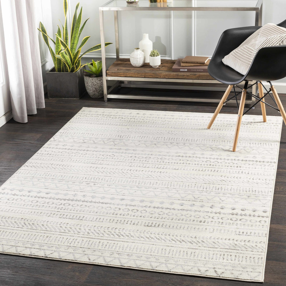 Parmelia Modern Style Ivory And Gray Area Rug - The Rug Decor