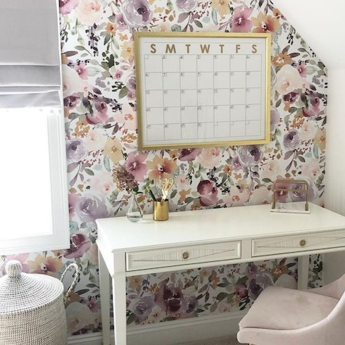 Pastel Colorful Vintage Floral Bouquet Self - Adhesive Wallpaper - The Rug Decor