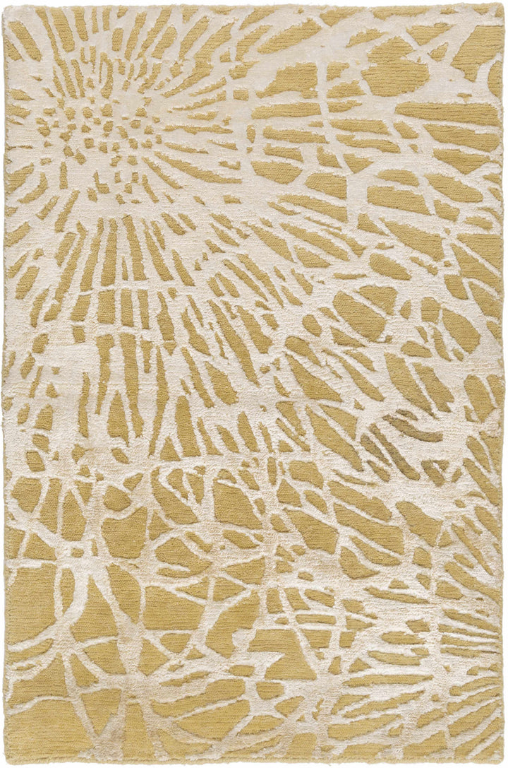 Patagonia Modern Style Mustard And Ivory Hand Knotted Wool Area Rug
