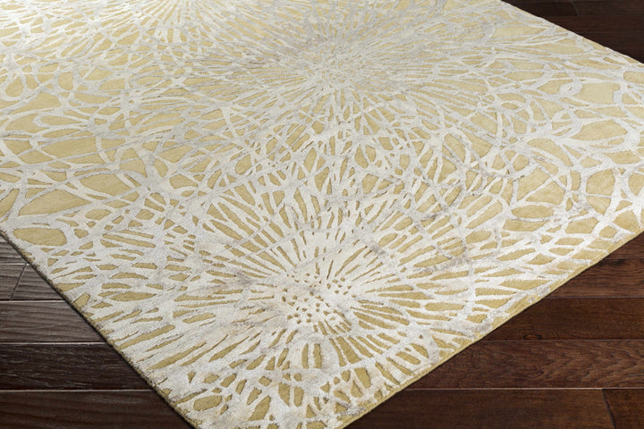 Patagonia Modern Style Mustard And Ivory Hand Knotted Wool Area Rug