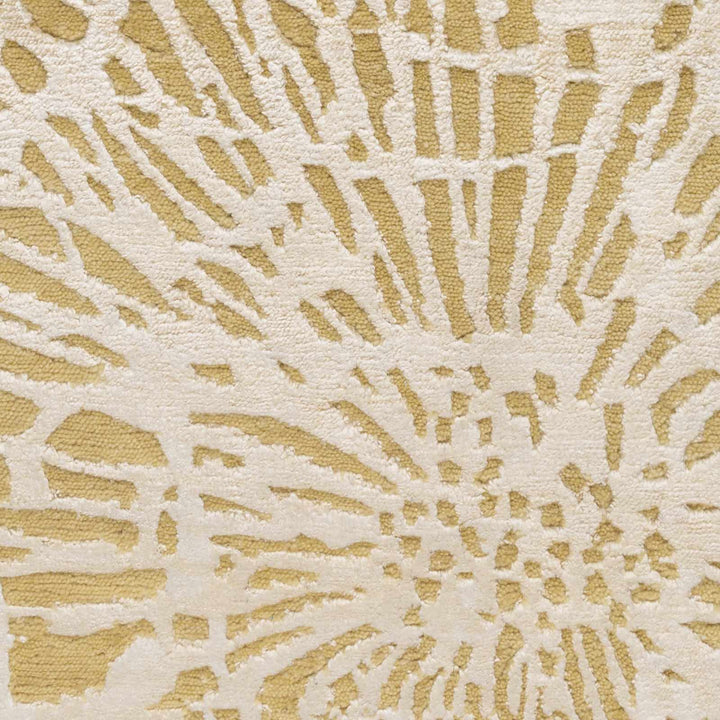 Patagonia Modern Style Mustard And Ivory Hand Knotted Wool Area Rug